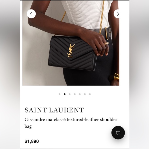 SOLD Saint Laurent YSL Monogram Large Wallet on Chain Grained Leather 100% Auth - Picture 14 of 14